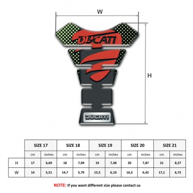 Ducati Tank Protector Greeen Dots Background and Red Logo 