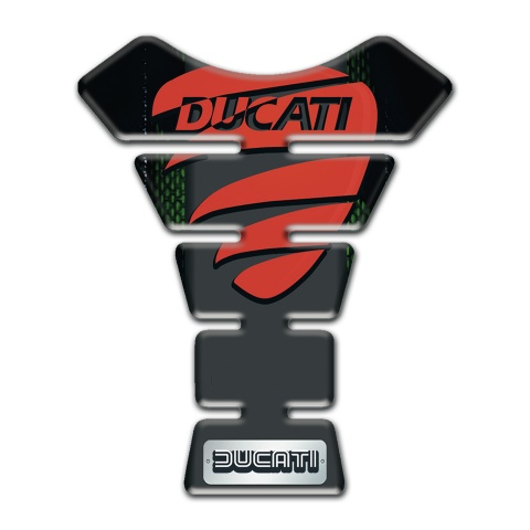 Ducati Tank Pad Protector Dark Background with Red Painted Logo 