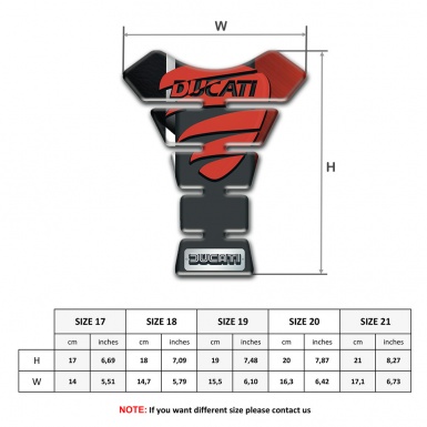 Ducati Tank Pad Motorbike Red Painted Logo Edition 