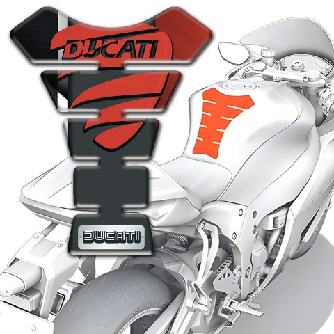 Ducati Tank Pad Motorbike Red Painted Logo Edition 