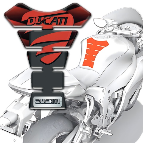 Ducati Tank Protector Merging Red Black base with Red Logo 