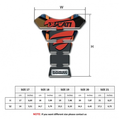 Ducati Tank Pad Motorbike Orange Brown background and Red Logo 
