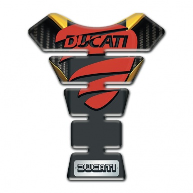 Ducati Tank Protector High End Silicone Sticker with Red Logo 