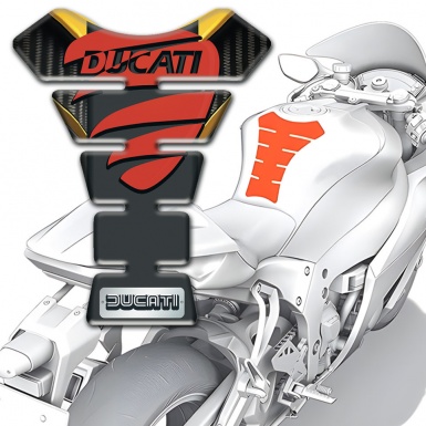 Ducati Tank Protector High End Silicone Sticker with Red Logo 