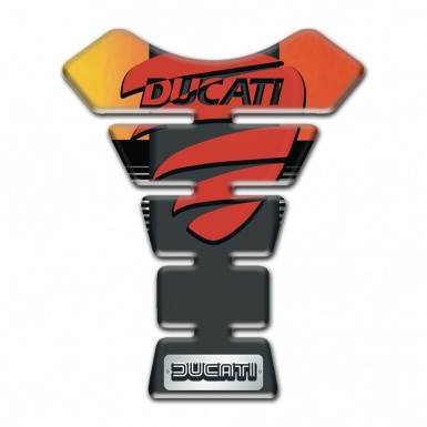 Ducati Tank Pad Protector Orange Nuance Sides with Red Logo 