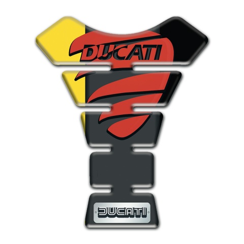 Ducati Tank Fuse Black Yellow Halves with Red Logo 