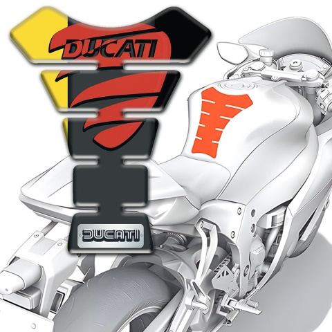 Ducati Tank Fuse Black Yellow Halves with Red Logo 