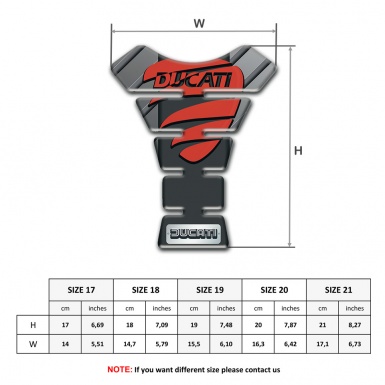 Ducati Tank Guard Pads Gray Background with Red Logo Style 