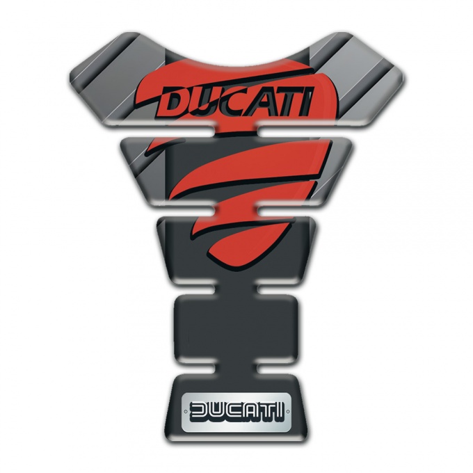 Ducati Tank Guard Pads Gray Background with Red Logo Style 
