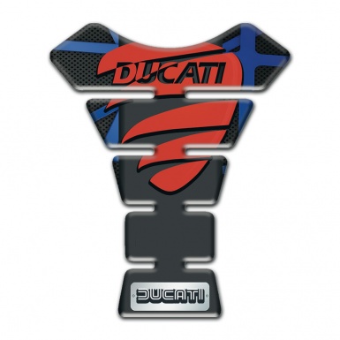 Ducati Tank Fuse Black with Blue Lines Background Design 