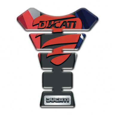 Ducati Tank Fuse Multicolored Patterns Background with Red Logo Style 