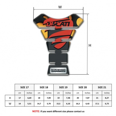 Ducati Tank Pad Motorbike Orange Black Background and Red Logo Style 