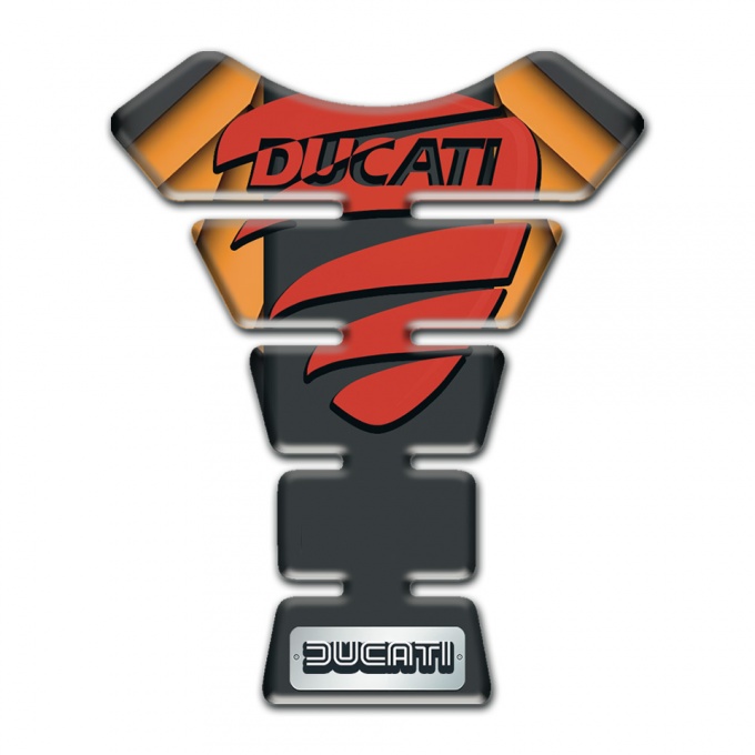 Ducati Tank Guard Pads Orange Decoration Background Red Logo Style 