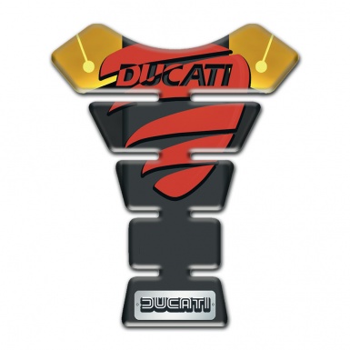 Ducati Tank Pad Protector Yellow print Background Red Logo Style 