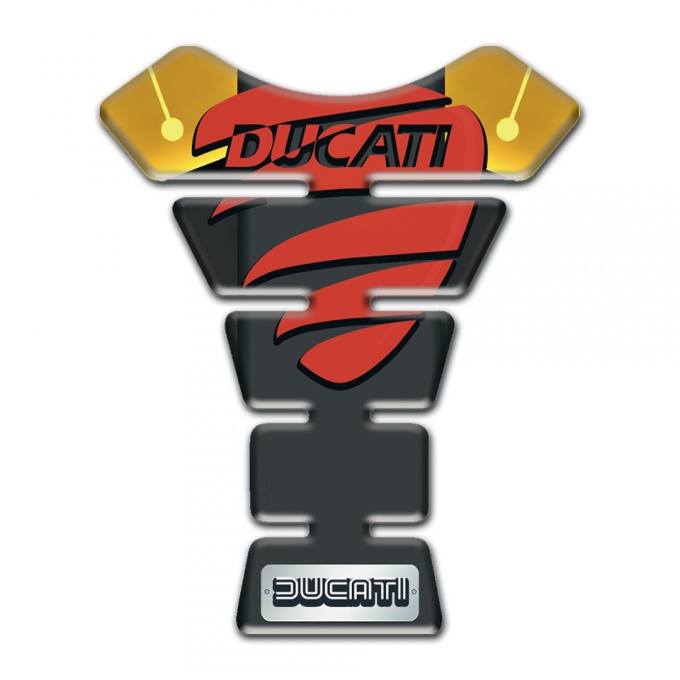 Ducati Tank Pad Protector Yellow print Background Red Logo Style 