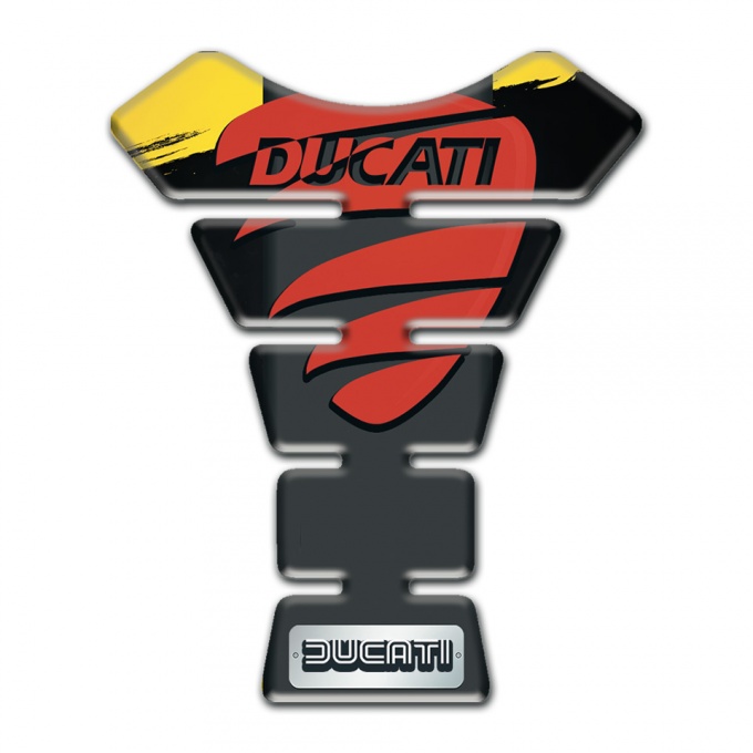 Ducati Tank Fuse Yellow Black Painted Base Red Logo 