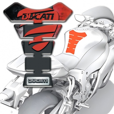 Ducati Tank Protector Red Black background Style with Red Logo 