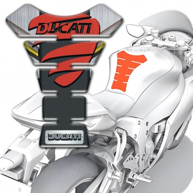 Ducati Tank Protector Silver Yellow Background Version 