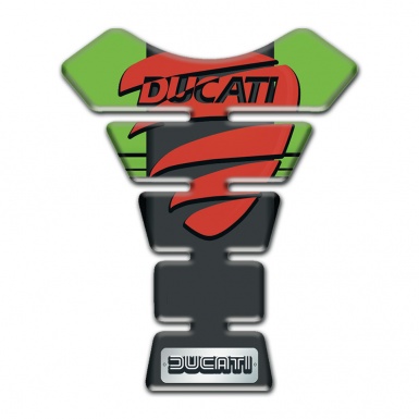 Ducati Tank Pad Protector Green Background with Red Painted Logo 