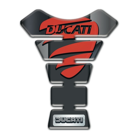 Ducati Tank Pad Motorbike Gray Black Decoration with Red Logo Edition 