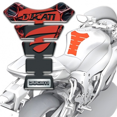 Ducati Tank Guard Pads Red Spider Web Background Version 