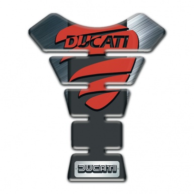 Ducati Tank Pad Protector Polished ackground with Red Logo 