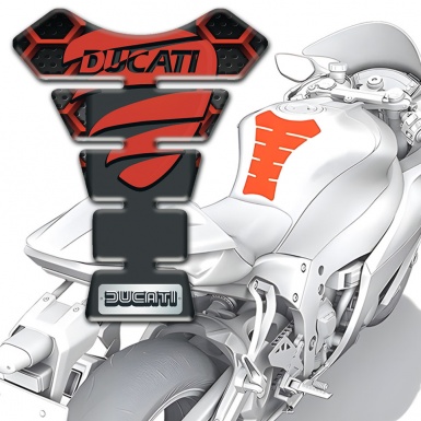 Ducati Tank Fuse Red Grid Background Style and Red logo 