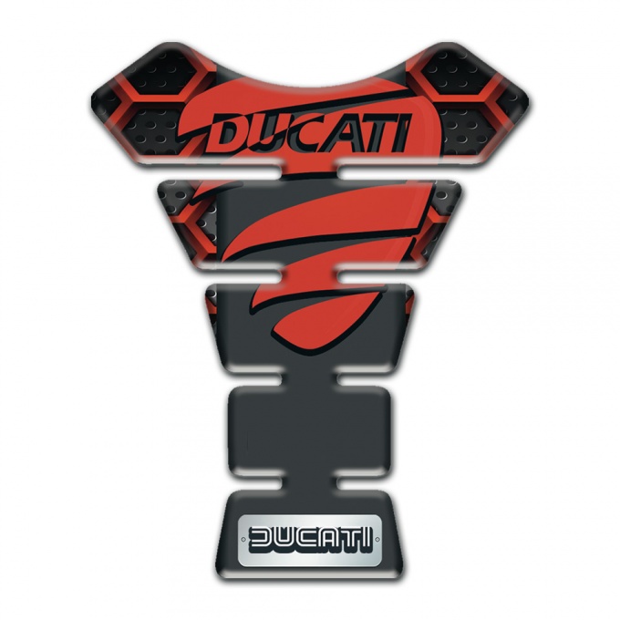 Ducati Tank Fuse Red Grid Background Style and Red logo 