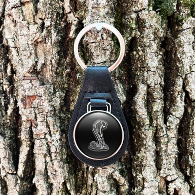Ford Shelby Cobra Keyring Holder Leather Metallic Logo