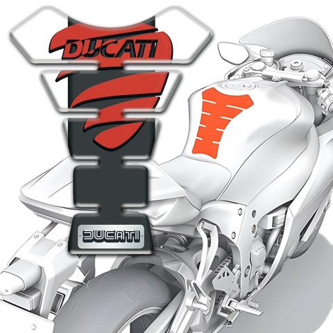 Ducati Tank Guard Pads White Background Style 