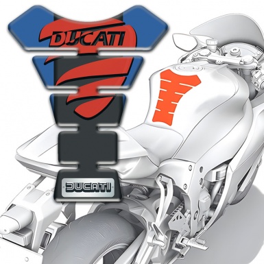 Ducati Tank Pad Protector Blue Background style 