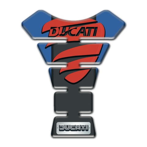 Ducati Tank Pad Protector Blue Background style 