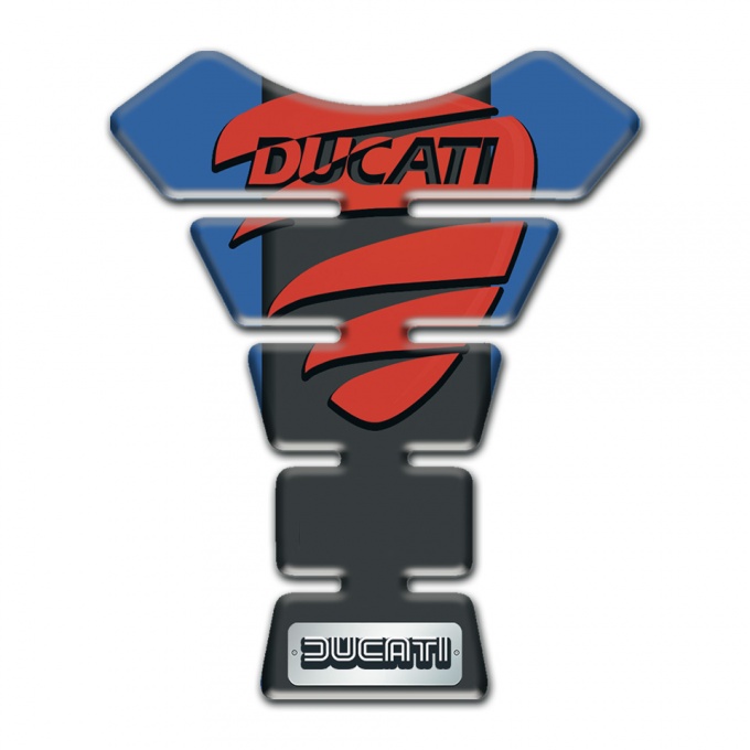 Ducati Tank Pad Protector Blue Background style 