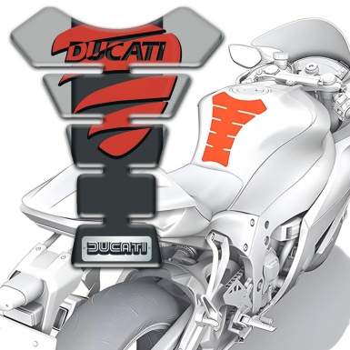 Ducati Tank Guard Pads Gray Background Style 
