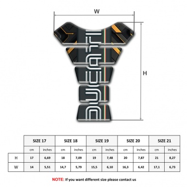 Ducati Tank Fuse Black with Yellow Patterns base and Vertical Logo 
