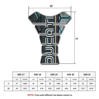 Ducati Tank Pad Protector Gray Hexagons base and Graphite Panel logo 