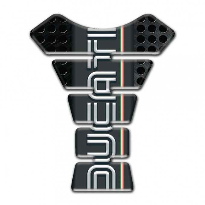 Ducati Tank Protector Perforated Black base Vertical Logo print 