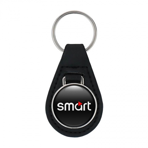 Smart Leather Keychain Black White Classic Edition