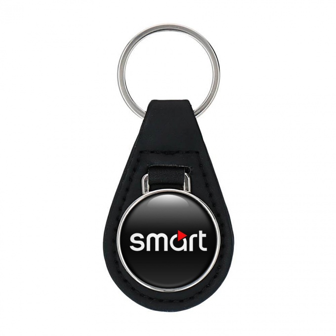 Smart Leather Keychain Black White Classic Edition