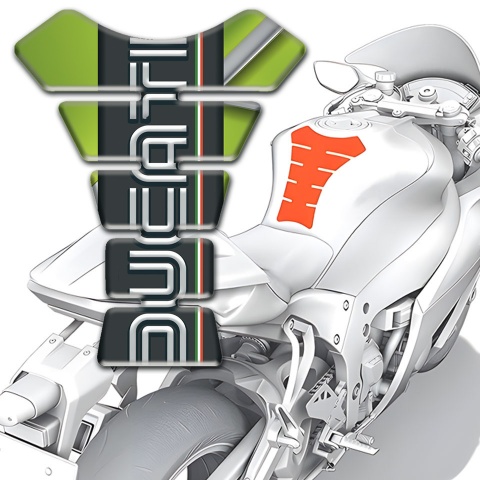 Ducati Tank Fuse Green Base and Graphite Logo panel 
