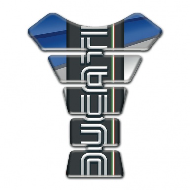 Ducati  Tank Protector Blue Gray Background and Graphite Logo Panel 