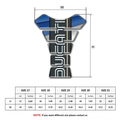 Ducati  Tank Protector Blue Gray Background and Graphite Logo Panel 