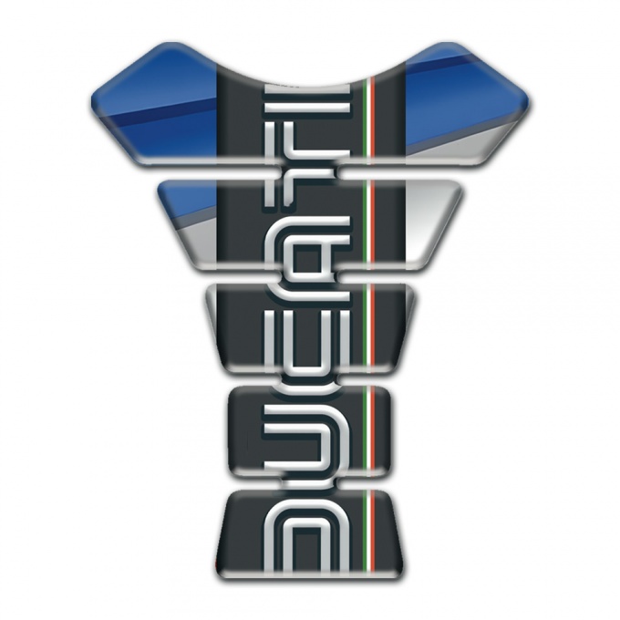 Ducati  Tank Protector Blue Gray Background and Graphite Logo Panel 