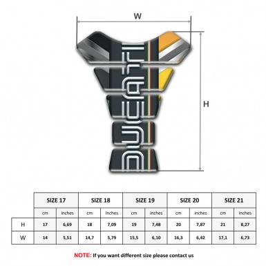 Ducati Tank Guard Pads Yellow Silver Patterns base and Graphite Logo Panel 