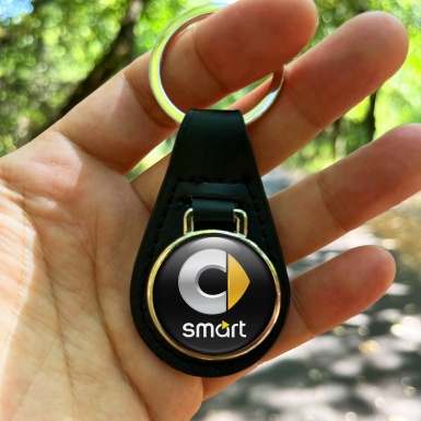 Smart Keychain Leather Black Silver Yellow Edition