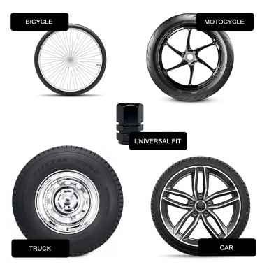 Tesla Valve Caps Black Custom Logo Designe