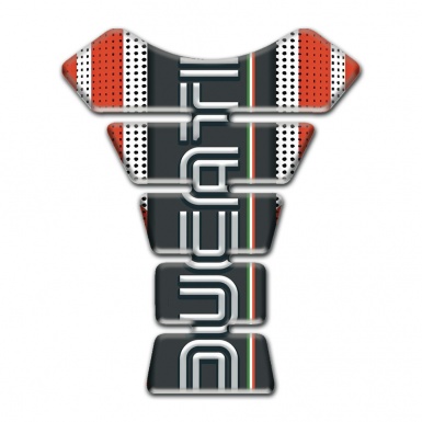 Ducati Tank Protector Silver red base with Vertical logo Design 