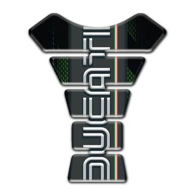 Ducati Tank Guard Pads Vertical Logo Style with dark Base 