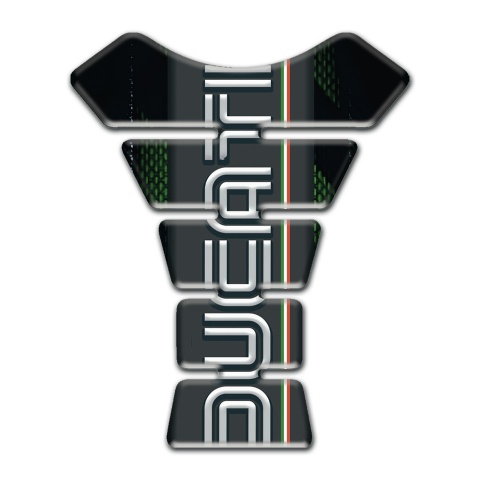 Ducati Tank Guard Pads Vertical Logo Style with dark Base 
