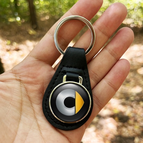 Smart Key Fob Leather Black Silver Clean Edition